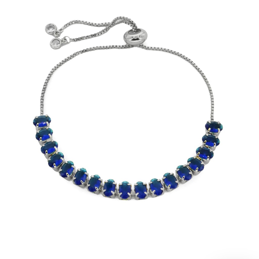 PANACEA Navy Crystal Slider Adjustable Bracelet NWT